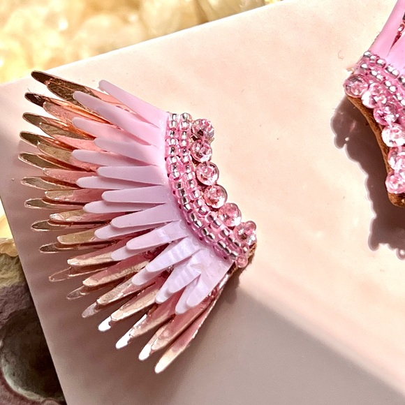 🌺🎉HP🎉🌺 NWT Mignonne Gavigan Mini Madeline Earrings Rose Gold Pink - Picture 2 of 16